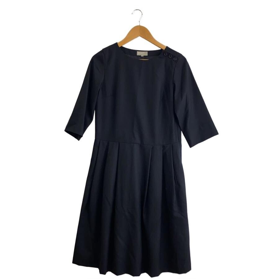 MARGARET HOWELL Black Wool 3 4 Sleeve Knee Dress Size 1 Authenticated
