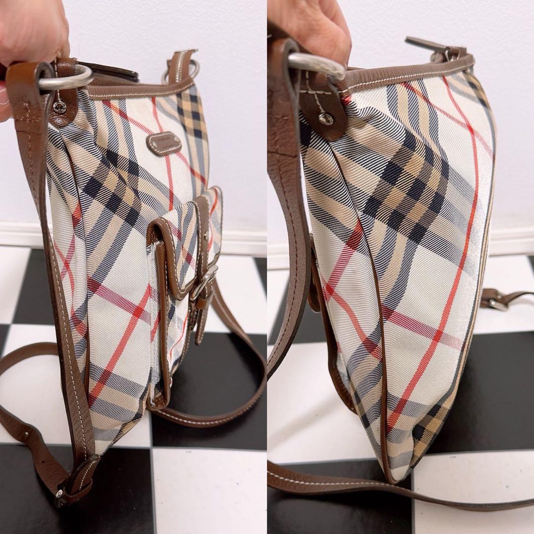 Burberry Blue Label Check Nylon Shoulder Bag Crossbody From JAPAN