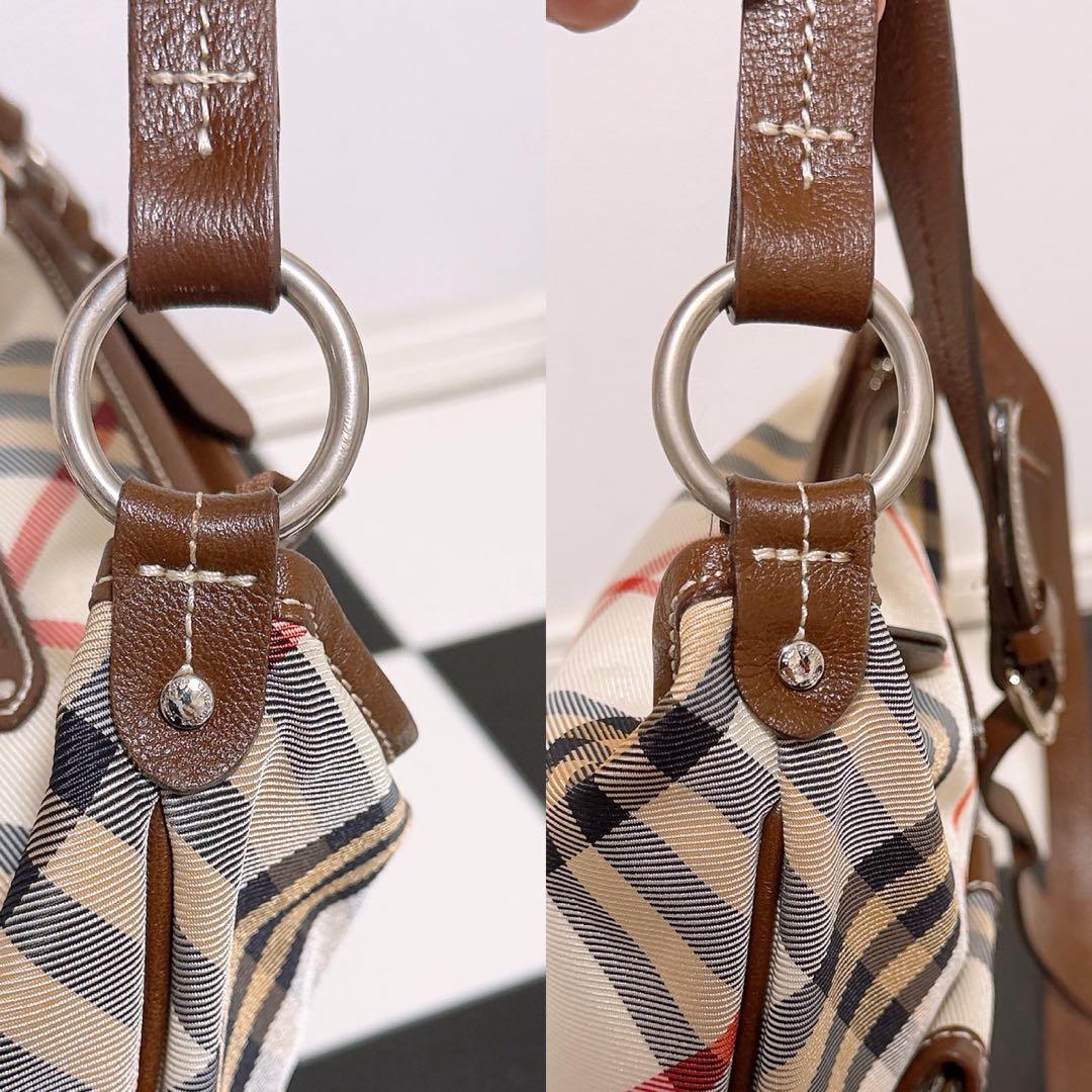 Burberry Blue Label Check Nylon Shoulder Bag Crossbody From JAPAN