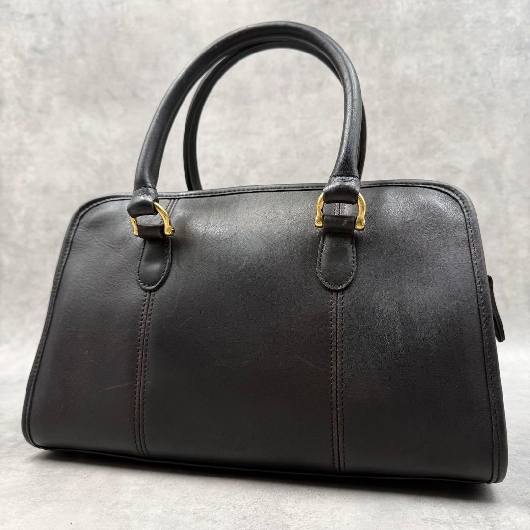 COACH 9871 Vintage Mini Boston Satchel Handbag Leather Black Used
