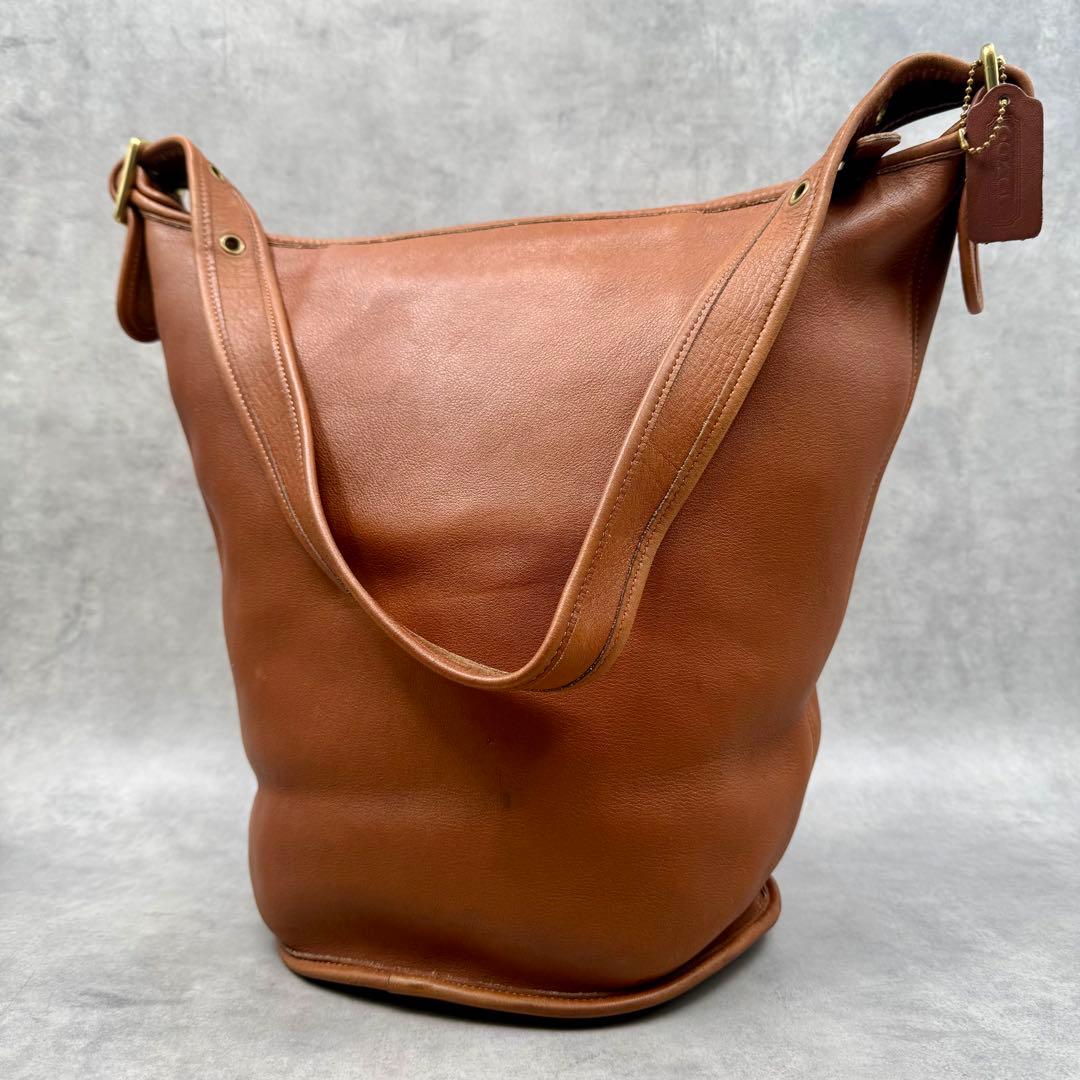 COACH 9085 Vintage Brown Leather Bucket Shoulder Bag Used  display picture 2